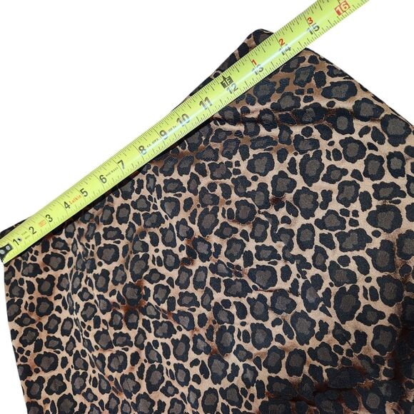 Vintage Y2K Harold's Skirt Leopard Print Brown Black Metallic Slit Ruffle‎ Hem 4 - Picture 8 of 9